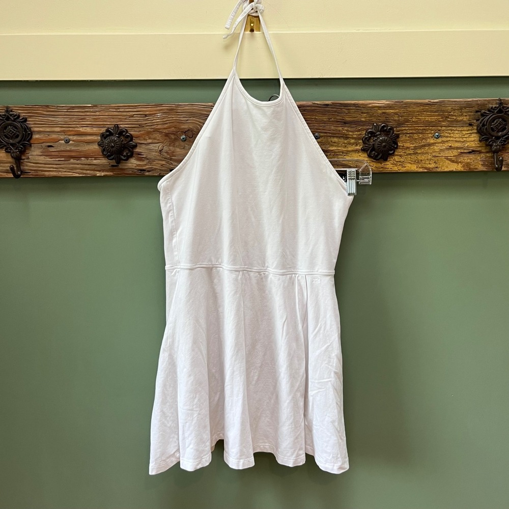 ATM Anthony Thomas‎ Melillo White Halter Neck Cotton Mini Dress w/ Shorts Size L